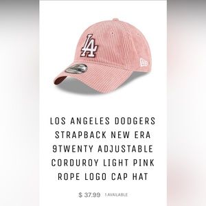 Los Angeles Dodgers Strapback Nee Era 9Twenty Adjustable Corduroy Cap Hat